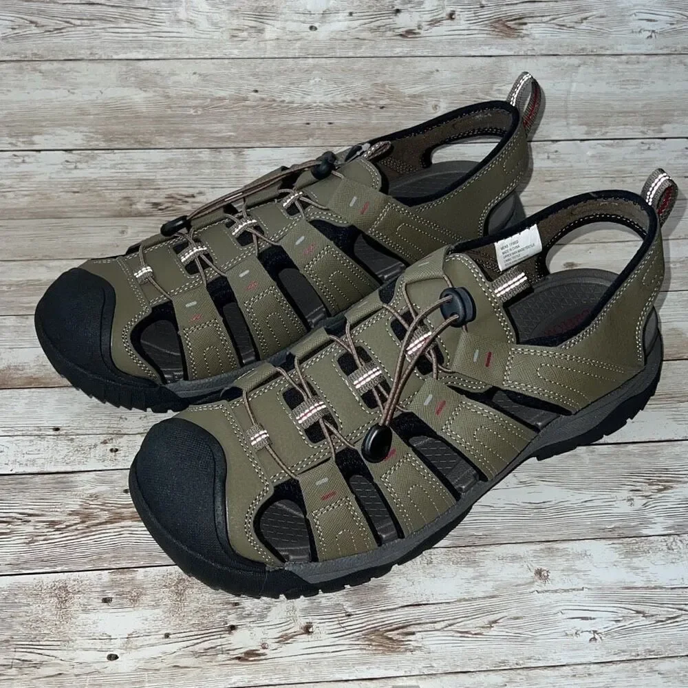 New! Sonoma Men’s Sherman‎ Bump Toe Sandals Sz 13 Taupe Cushioned Footbed NWT